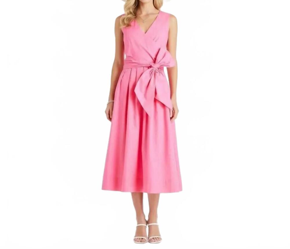 NEW J.CREW sleeveless wrap midi dress in hot pink